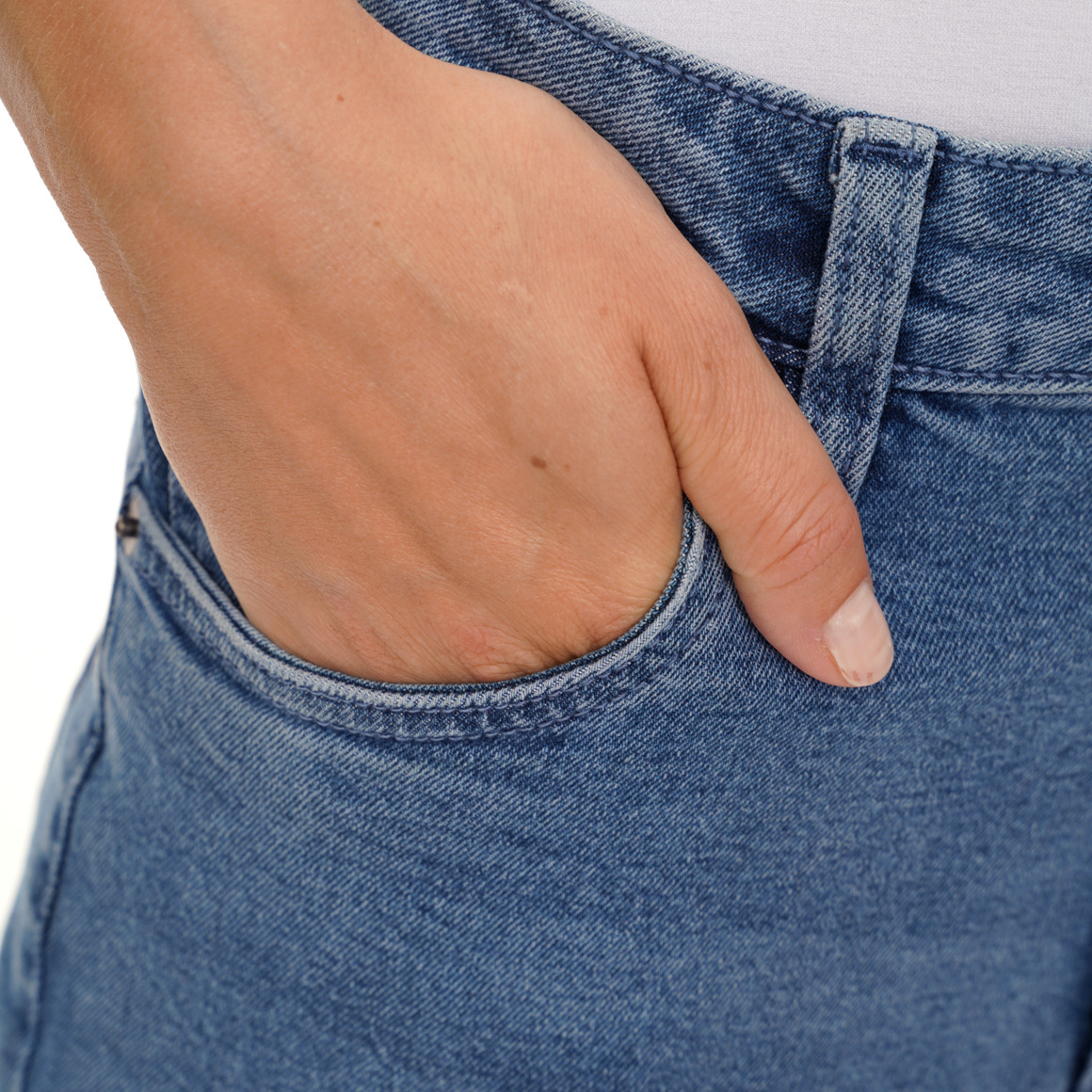 Damen Slim-Jeans mit Used-Waschung