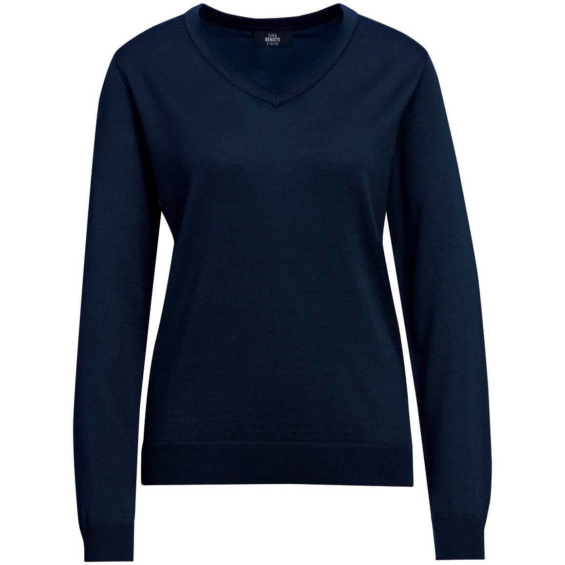Damen Merino-Langarmshirt mit V-Ausschnitt