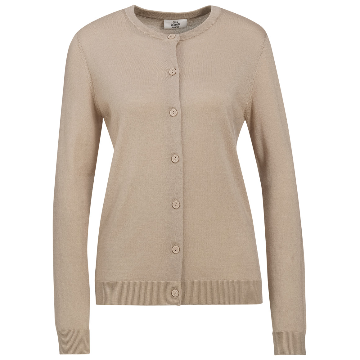 Damen Merino-Strickjacke in Unifarben