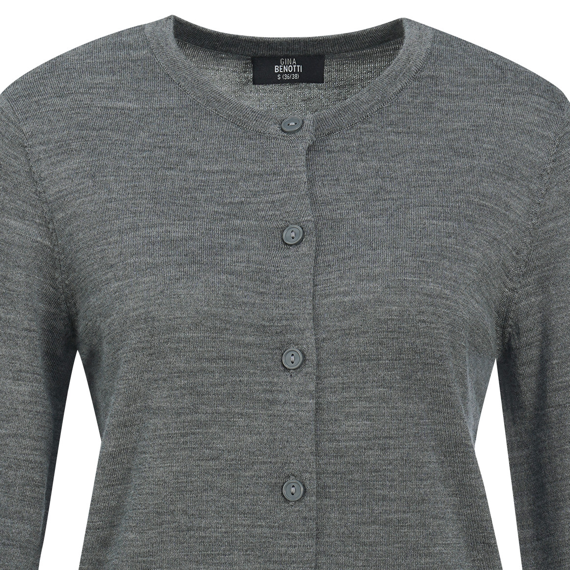 Damen Merino-Strickjacke in Unifarben