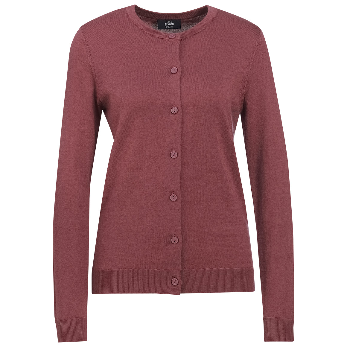 Damen Merino-Strickjacke in Unifarben