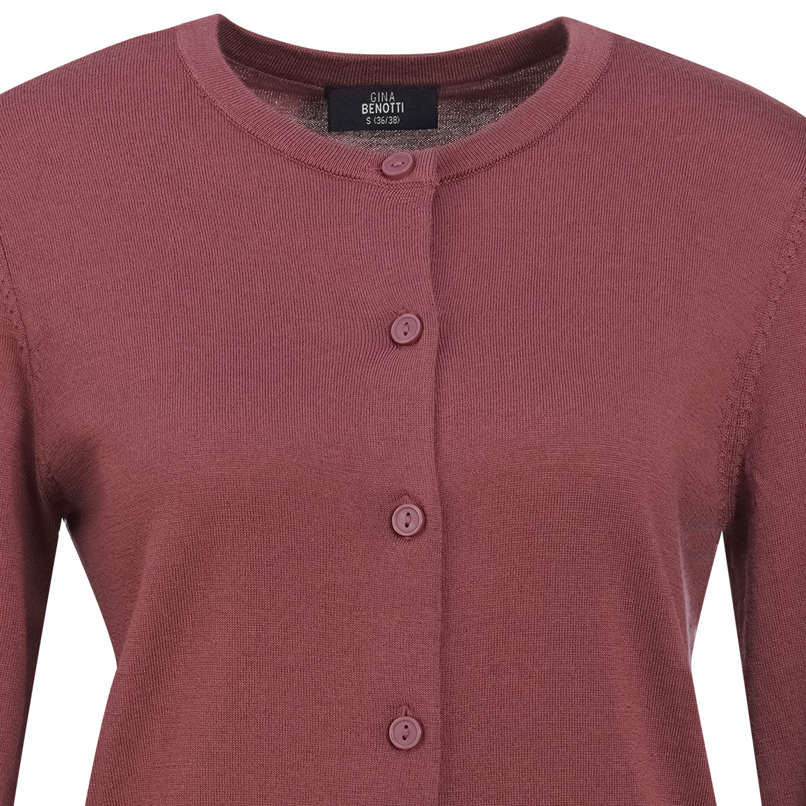 Damen Merino-Strickjacke in Unifarben
