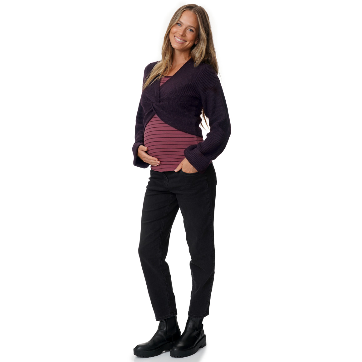 Damen Umstands-Pullover cropped
