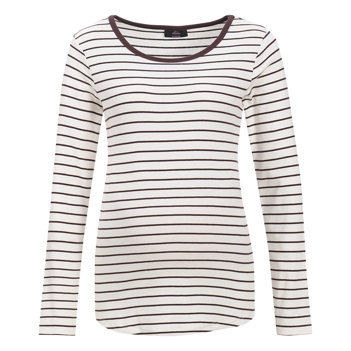 Damen Umstands-Langarmshirt im Ringel-Look