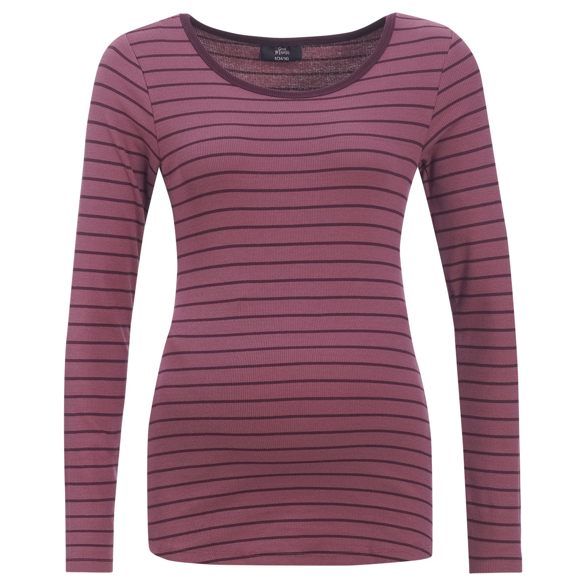 Damen Umstands-Langarmshirt im Ringel-Look