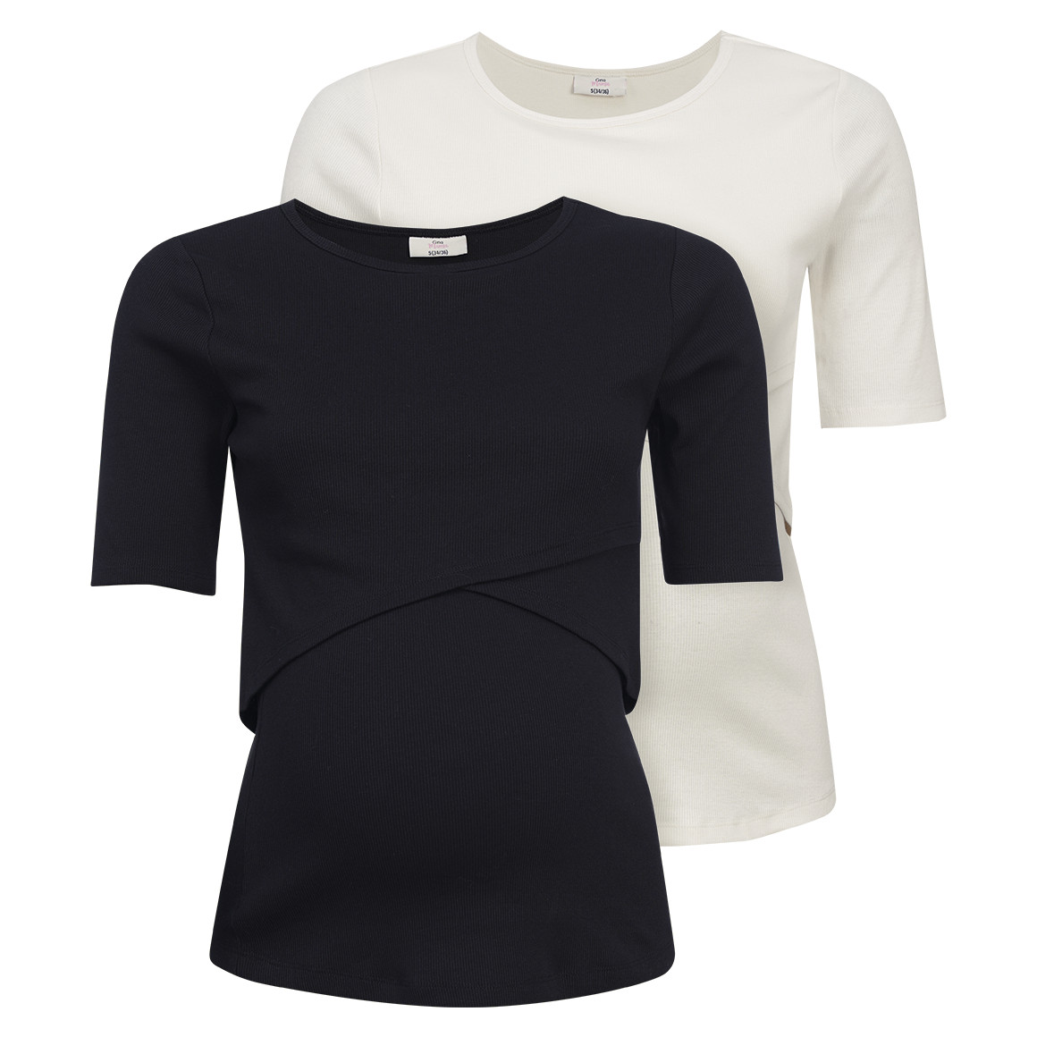2 Damen Umstands-T-Shirts mit Stillfunktion