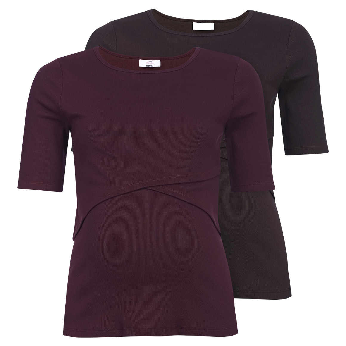 2 Damen Umstands-T-Shirts mit Stillfunktion