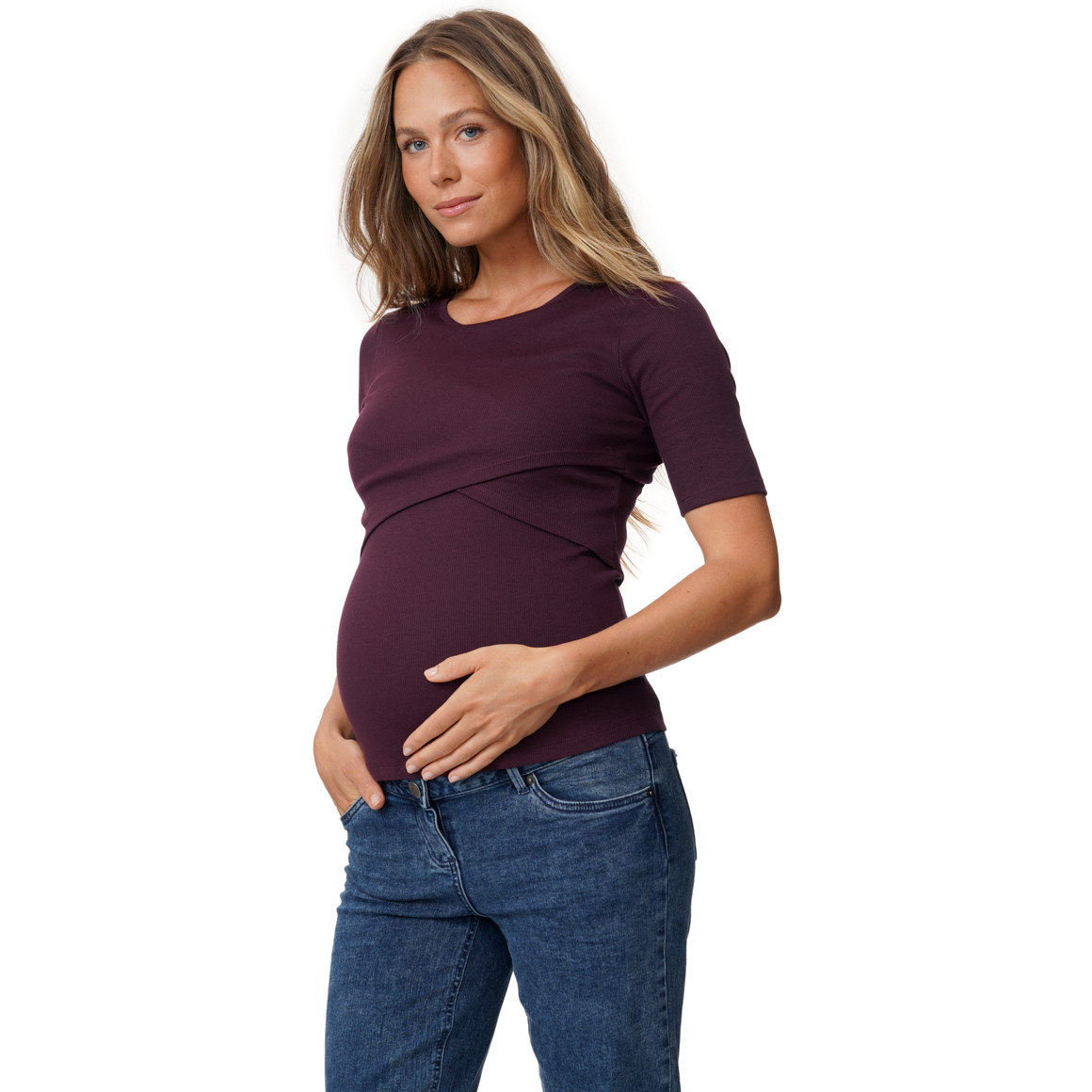 2 Damen Umstands-T-Shirts mit Stillfunktion
