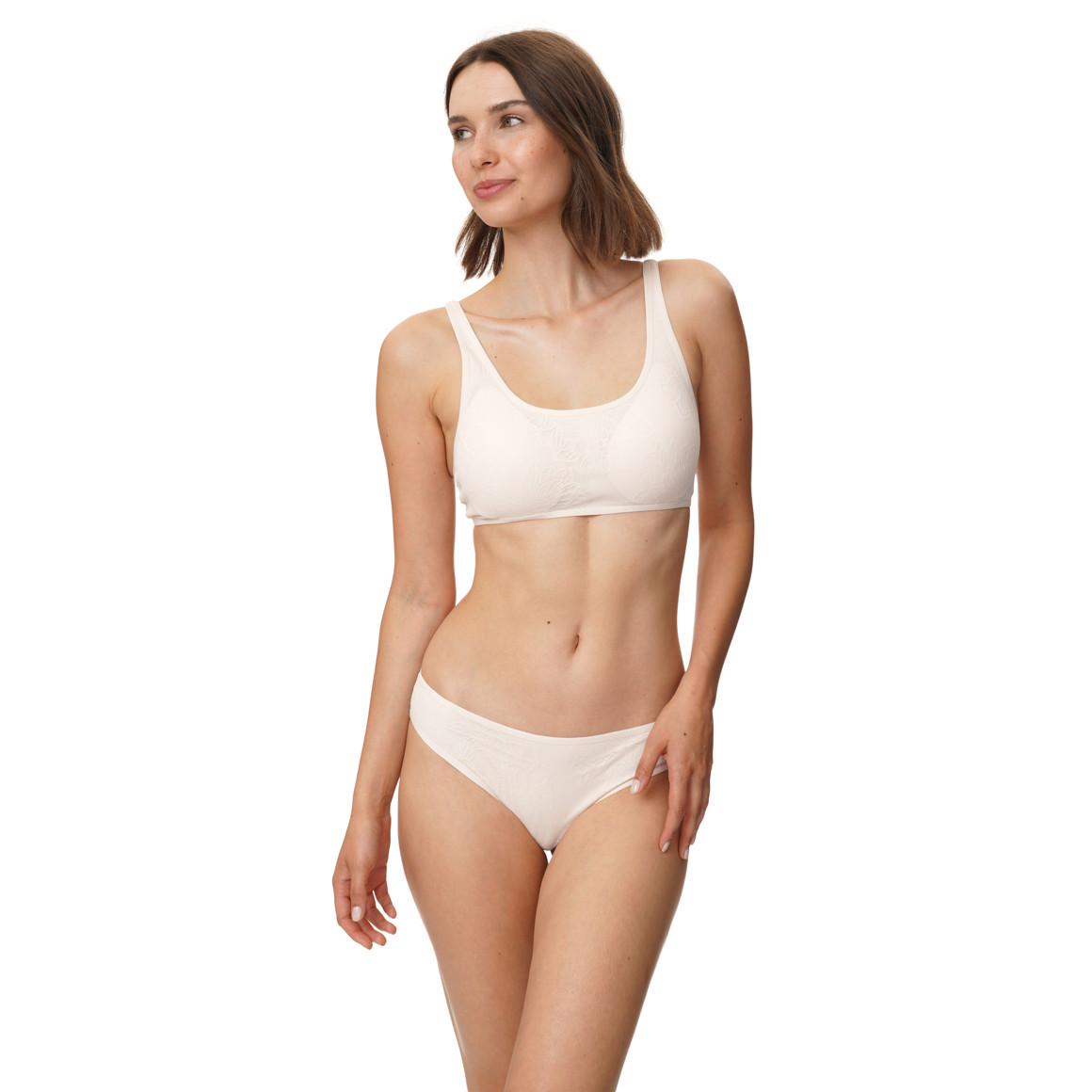 Damen Seamless-Bustier mit zarter Spitze