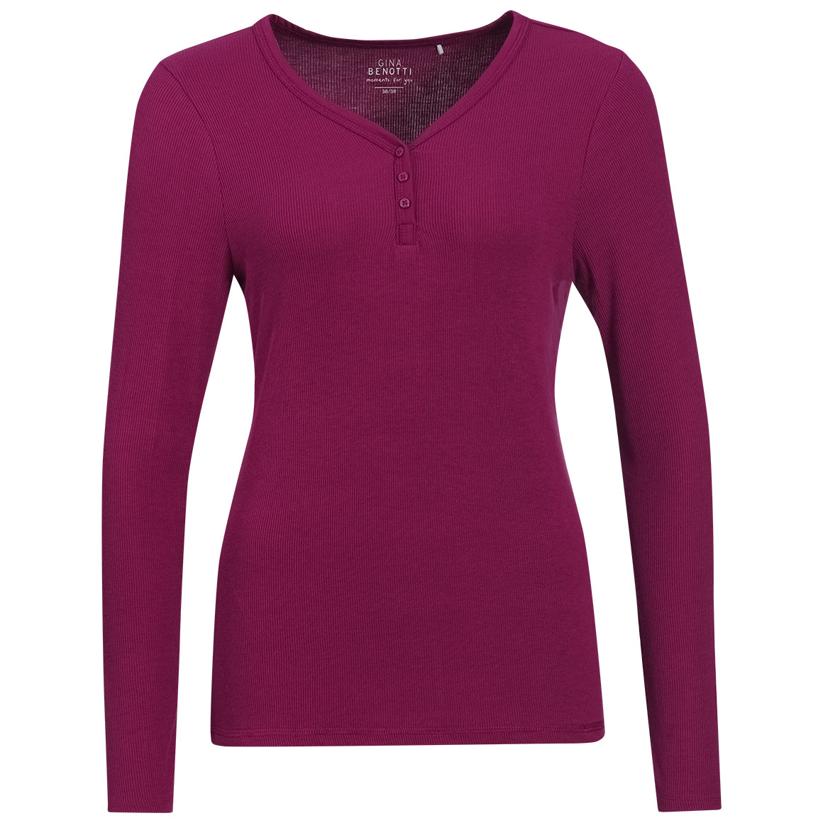 Damen Schlafshirt mit Rippstruktur