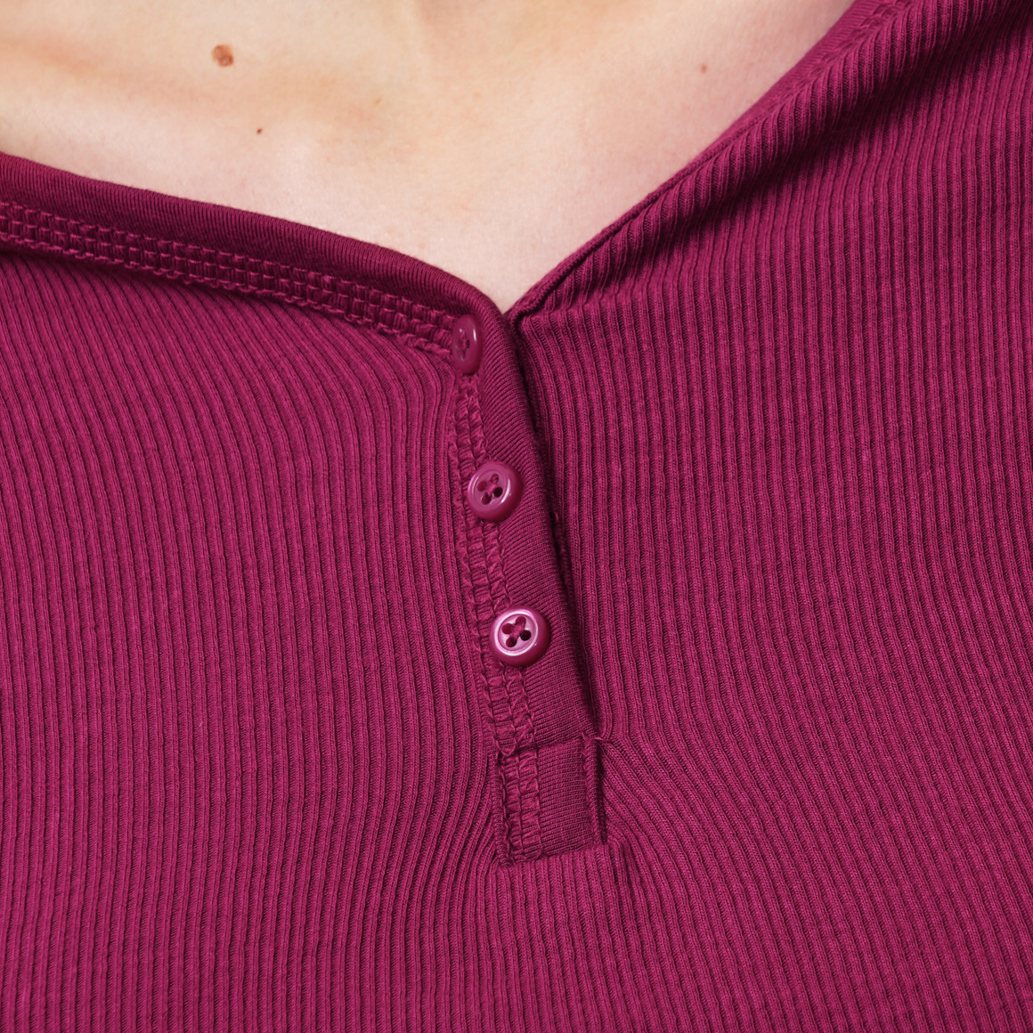 Damen Schlafshirt mit Rippstruktur