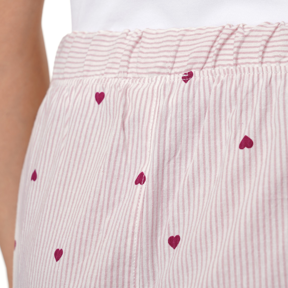 Damen Seersucker-Schlafhose mit Streifen
