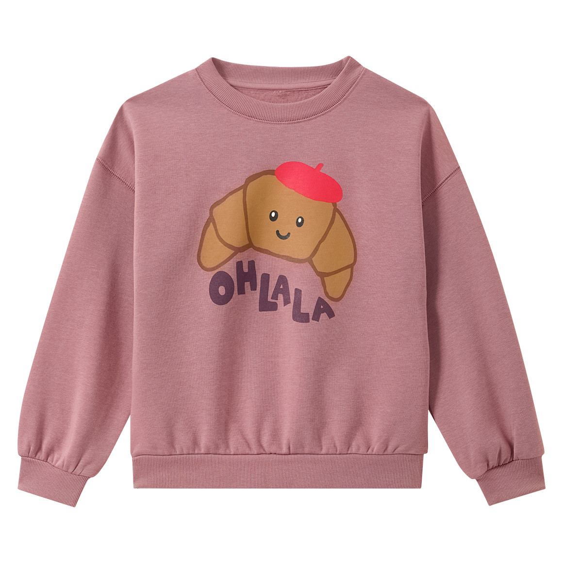 Mädchen Sweatshirt mit Crossaint-Print