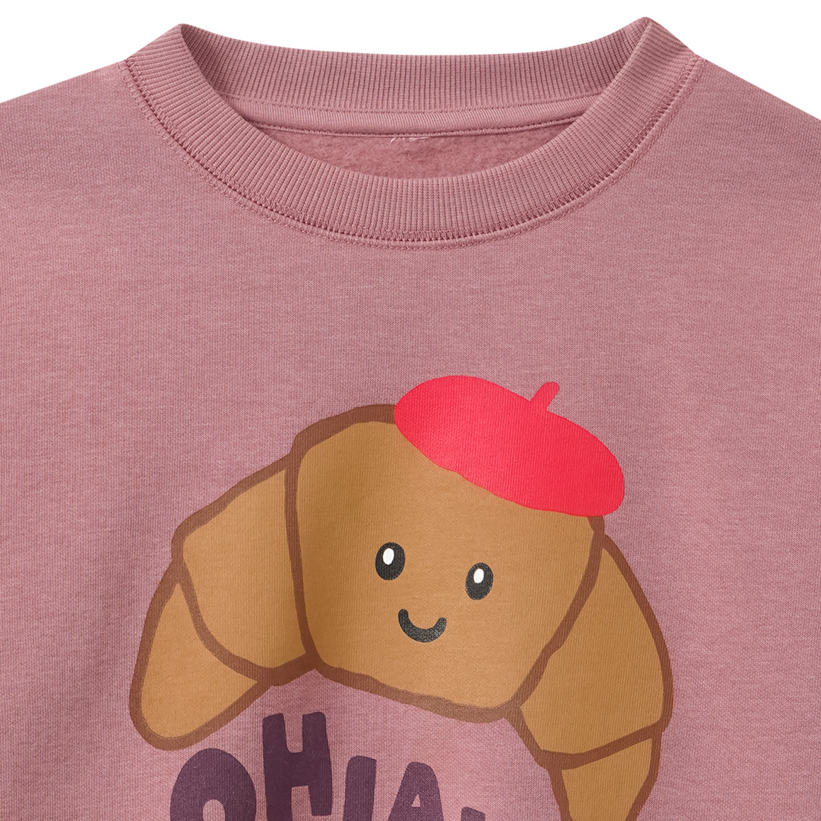 Mädchen Sweatshirt mit Crossaint-Print