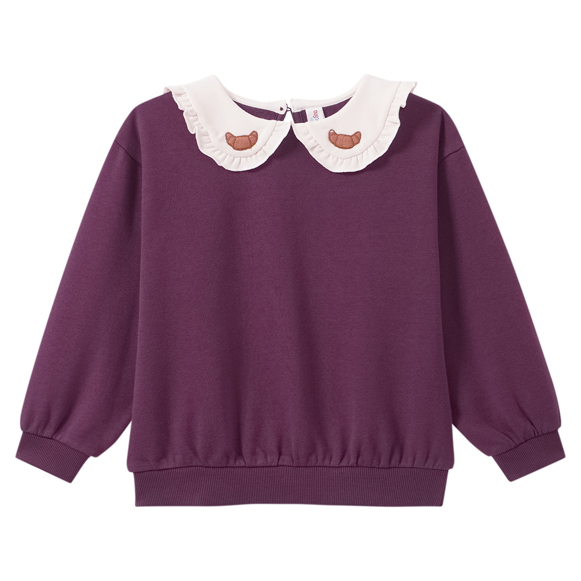 Mädchen Sweatshirt mit Bubikragen
