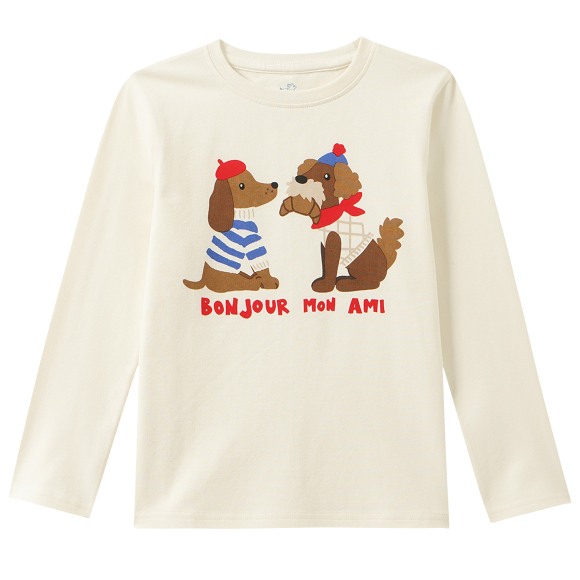 2 Kinder Langarmshirts mit Dackel-Motiven