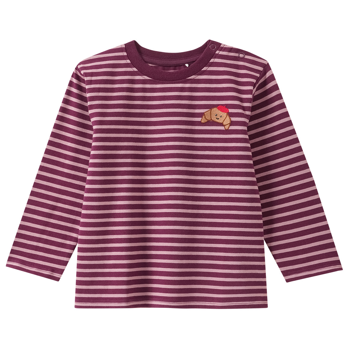 2 Baby Langarmshirts mit Crossaint-Motiven