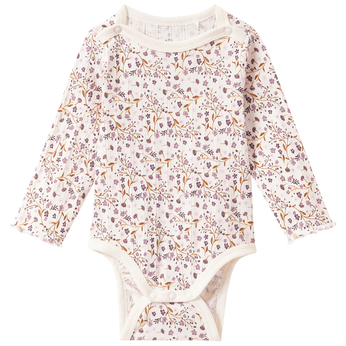 Babybody met lange mouwen en bloemetjes