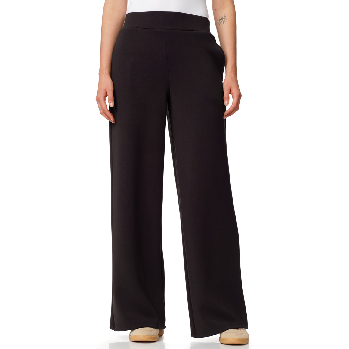 Damen Modal-Wide-Leg-Hose mit Elastikbund