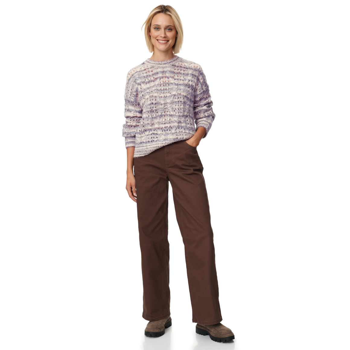 Damen Strickpullover mit Strickmuster