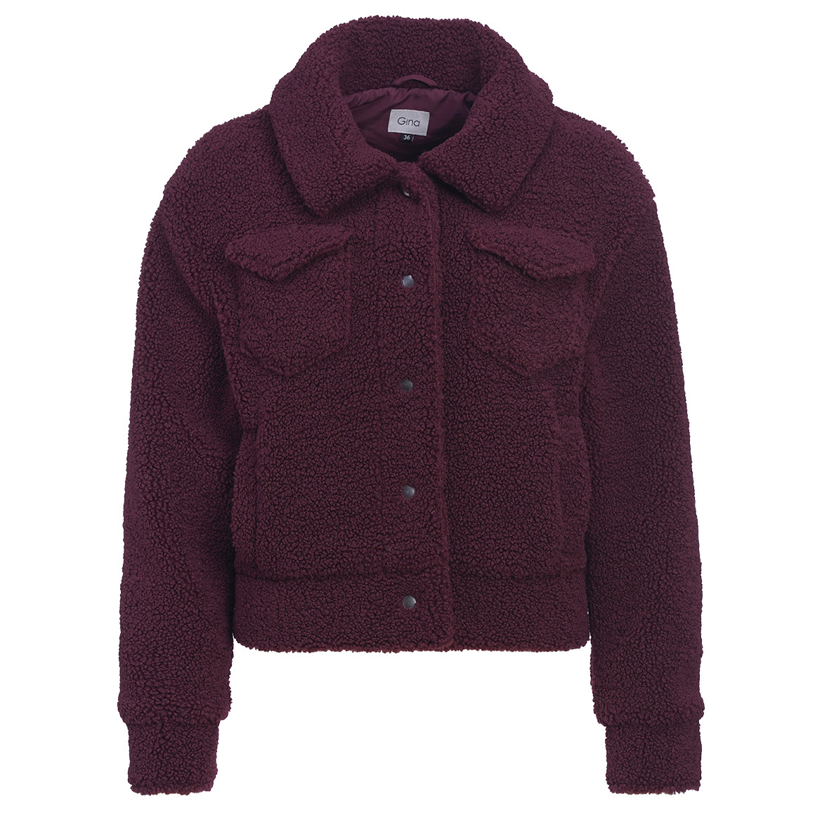 Damen Teddyjacke mit Knopfleiste