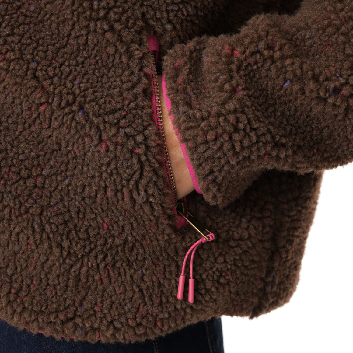 Damen Teddyjacke mit Reißverschluss