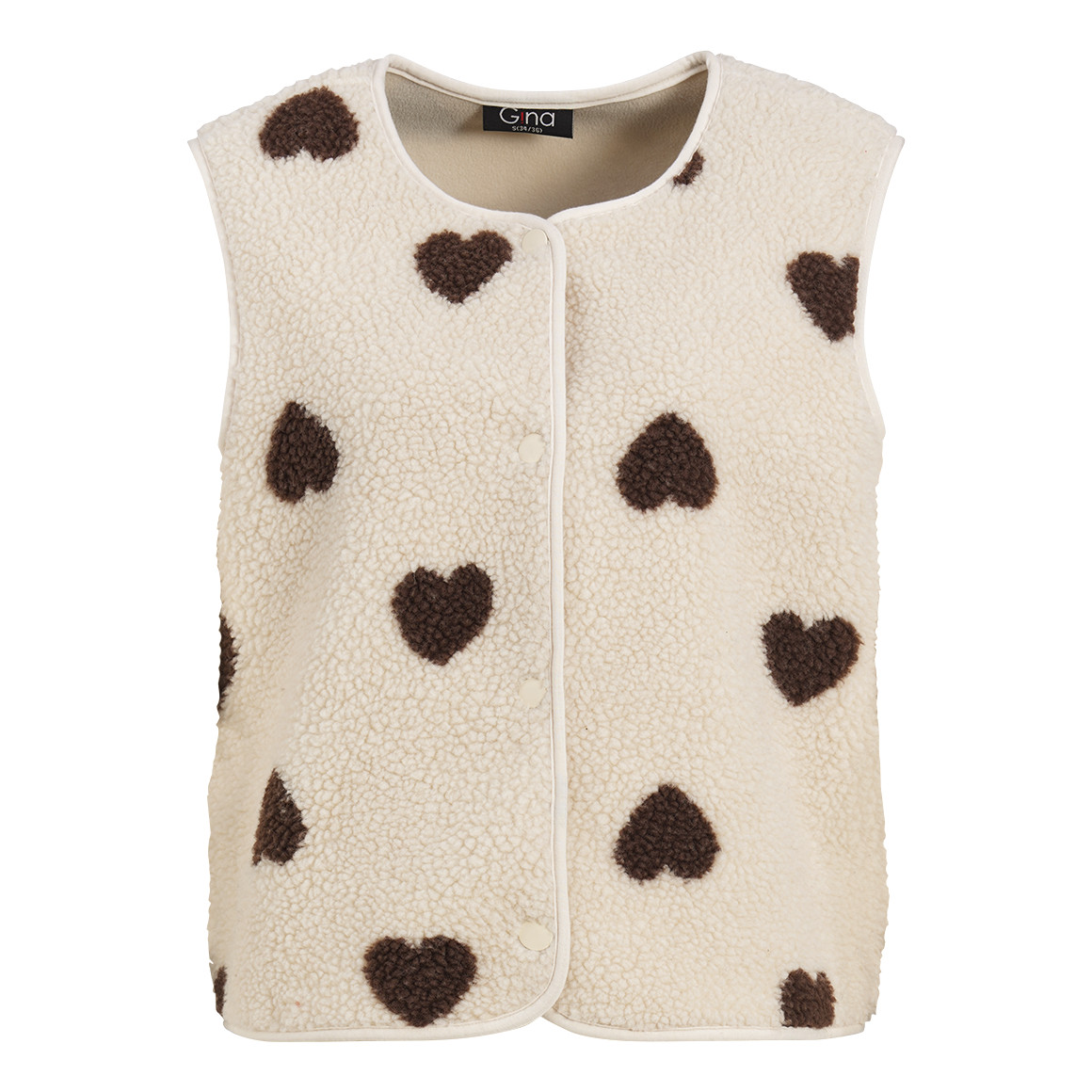 Damen Teddyweste mit Knopfleiste
