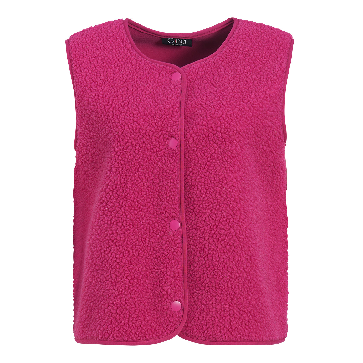 Damen Teddyweste mit Knopfleiste