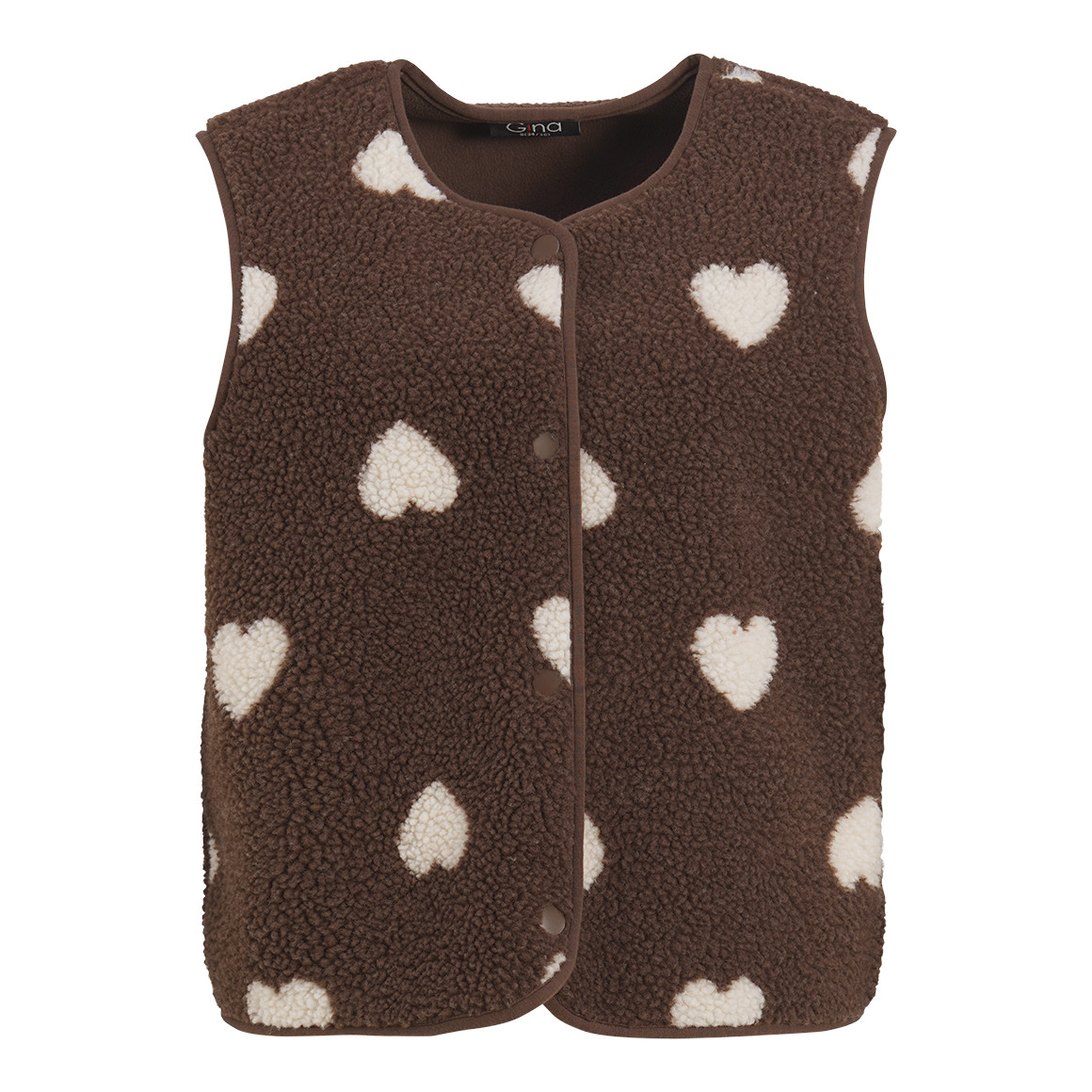 Damen Teddyweste mit Knopfleiste