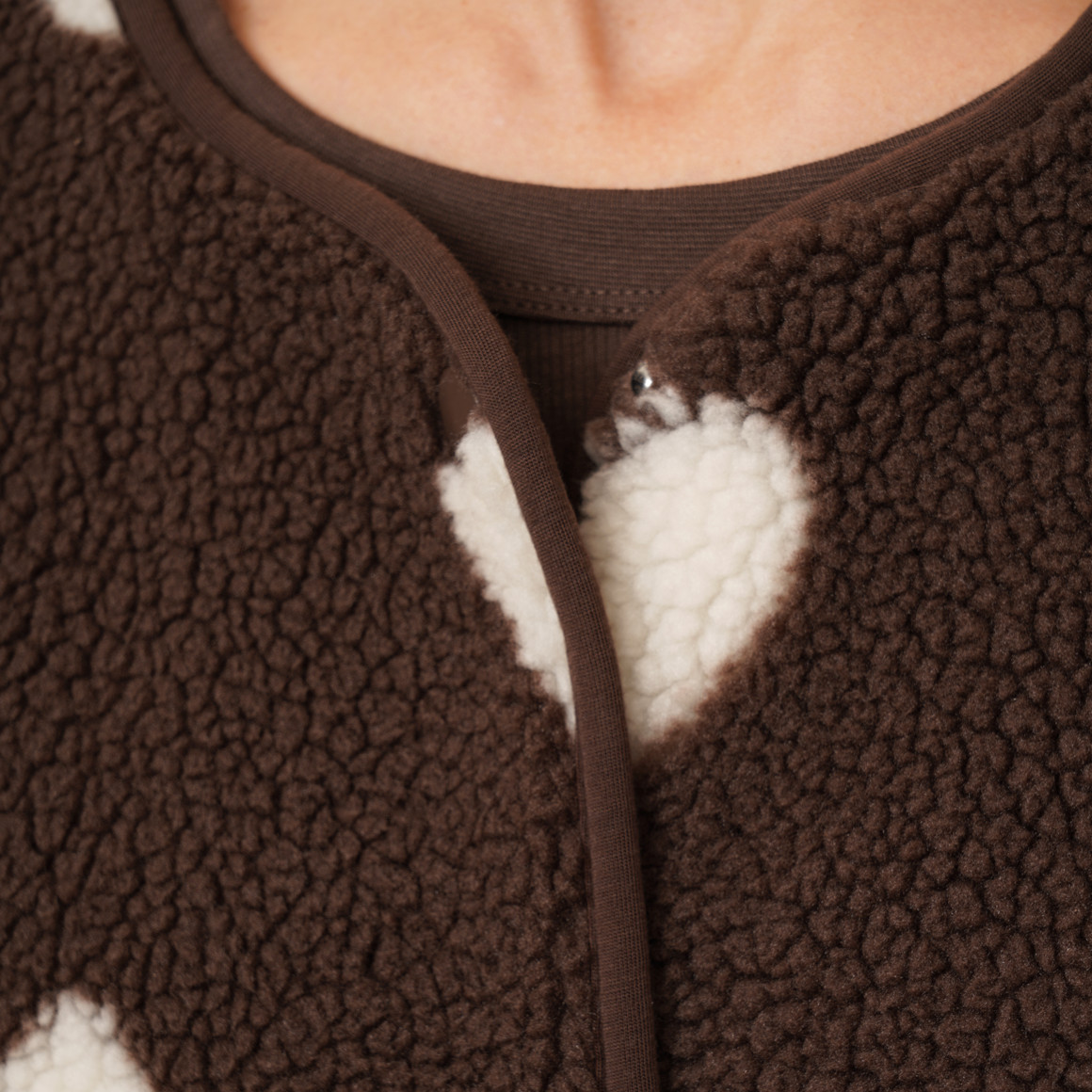 Damen Teddyweste mit Knopfleiste