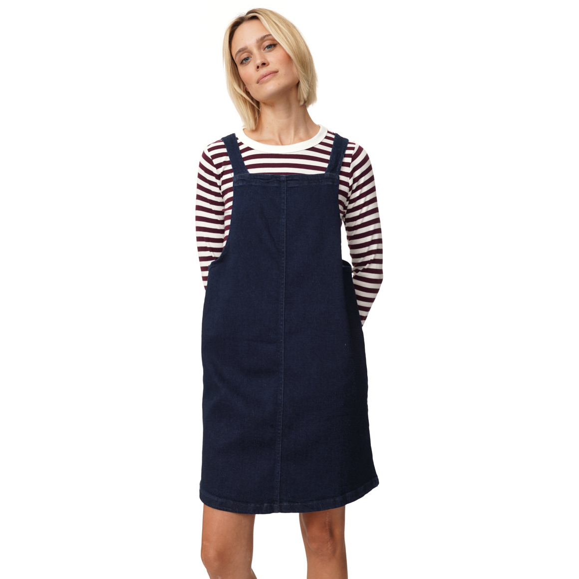 Damen Jeanslatzkleid aus dunklem Denim