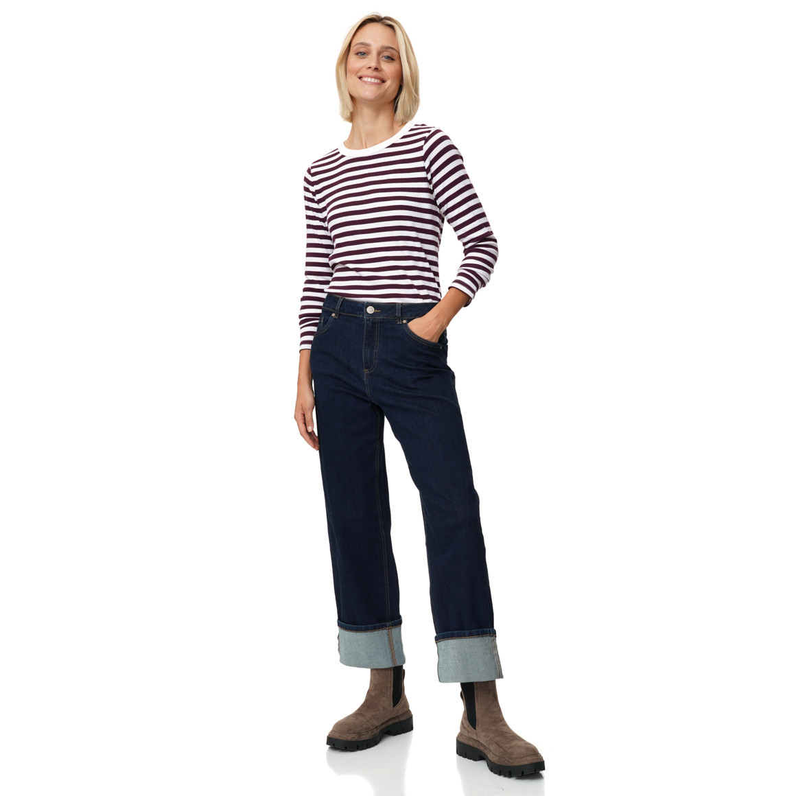 Damen Langarmshirt im Streifen-Look