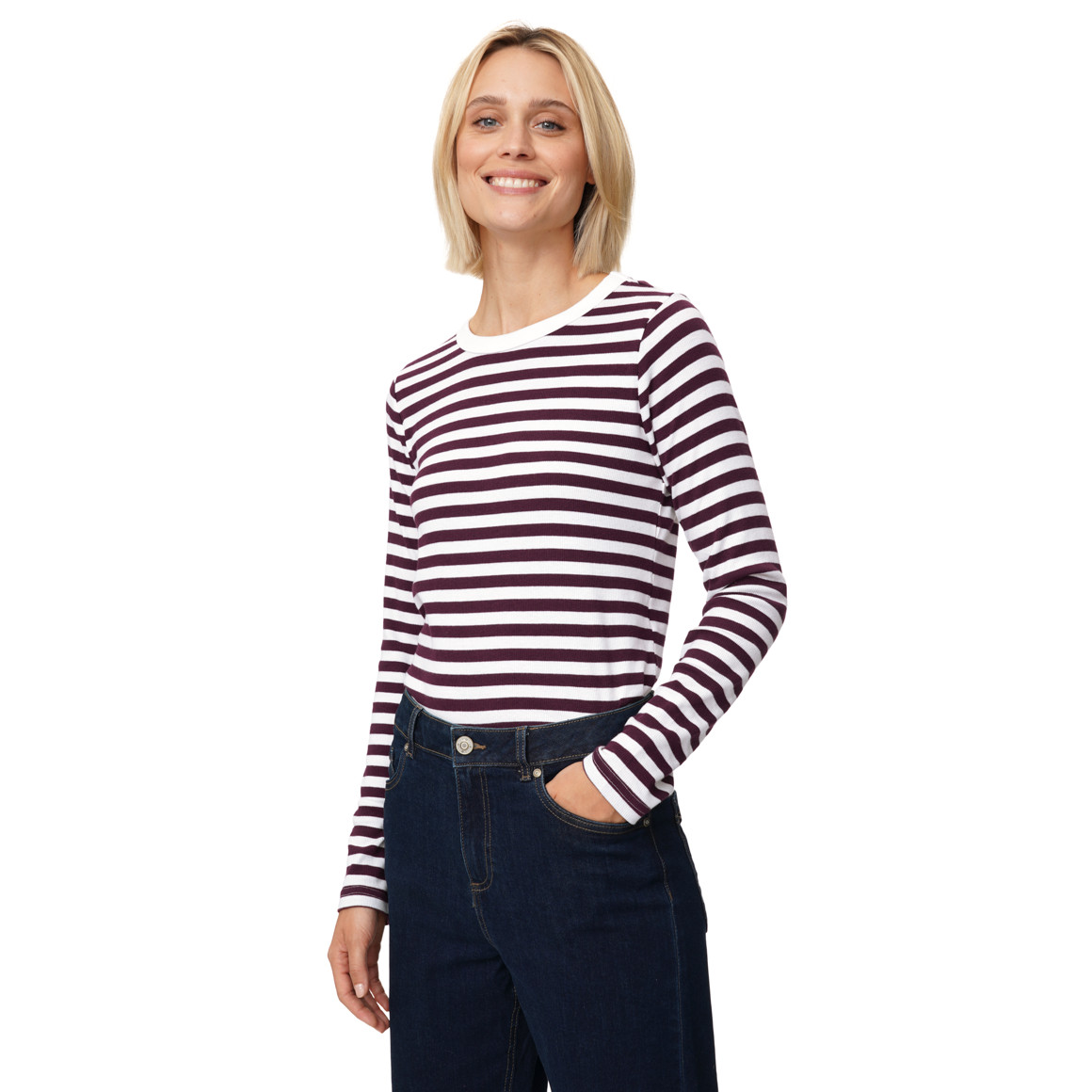Damen Langarmshirt im Streifen-Look