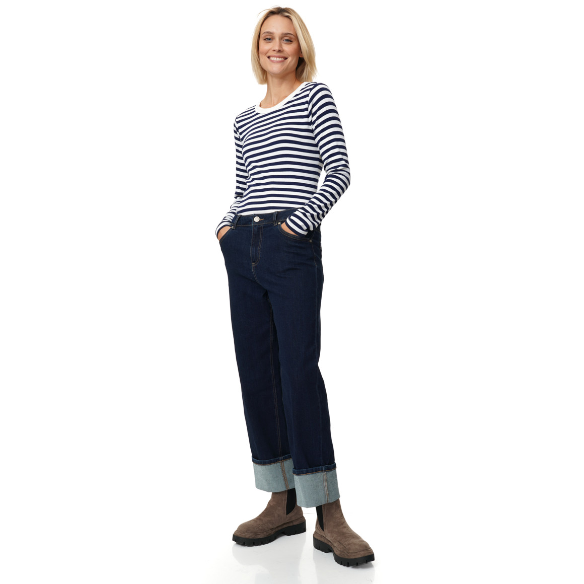 Damen Langarmshirt im Streifen-Look