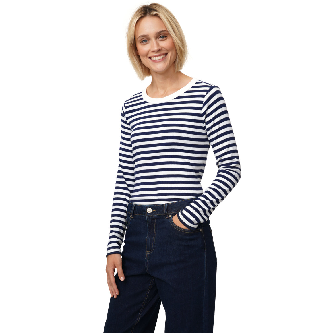 Damen Langarmshirt im Streifen-Look