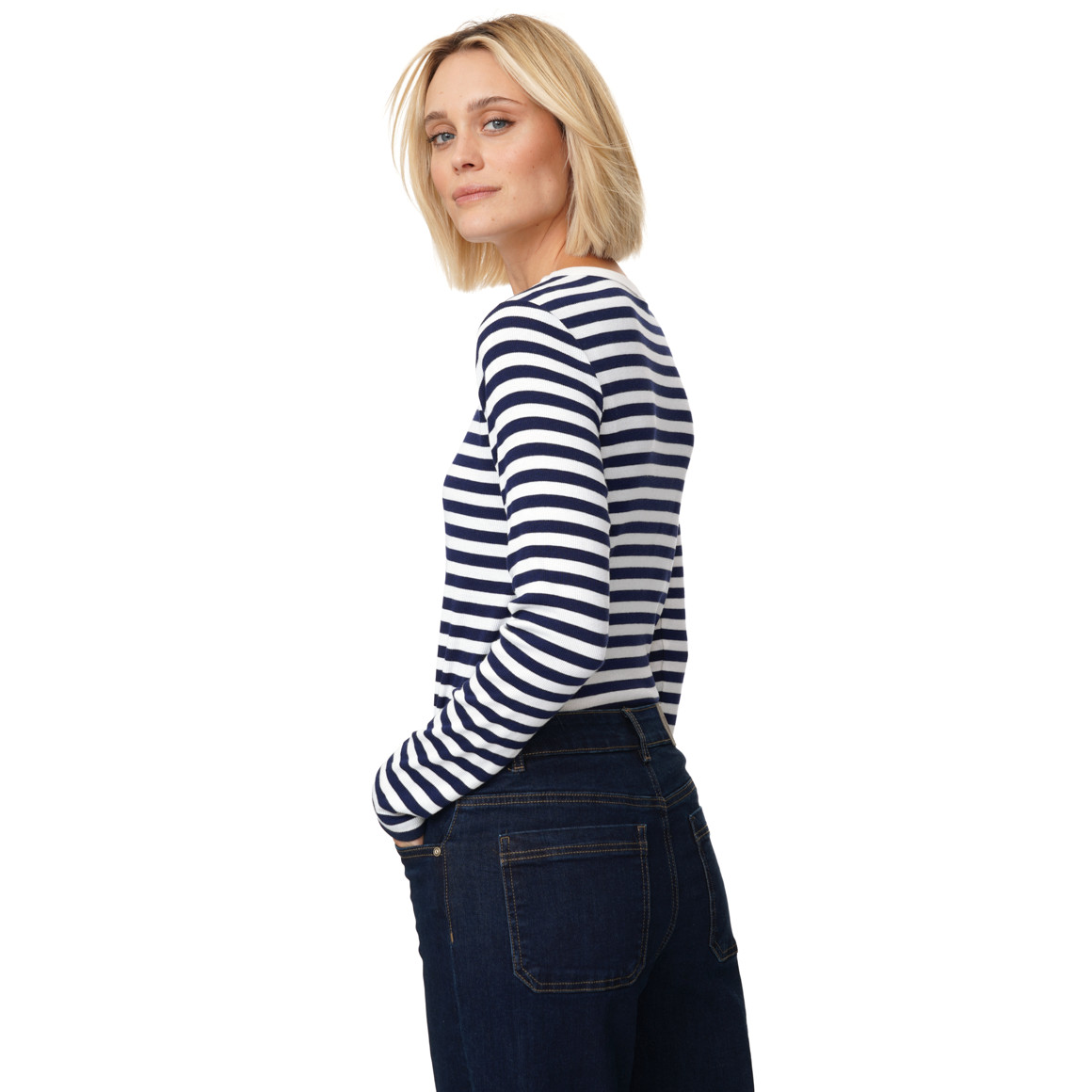Damen Langarmshirt im Streifen-Look
