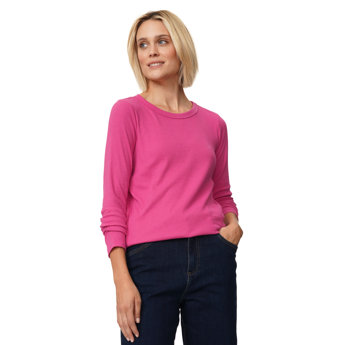Damen Langarmshirt aus Feinripp