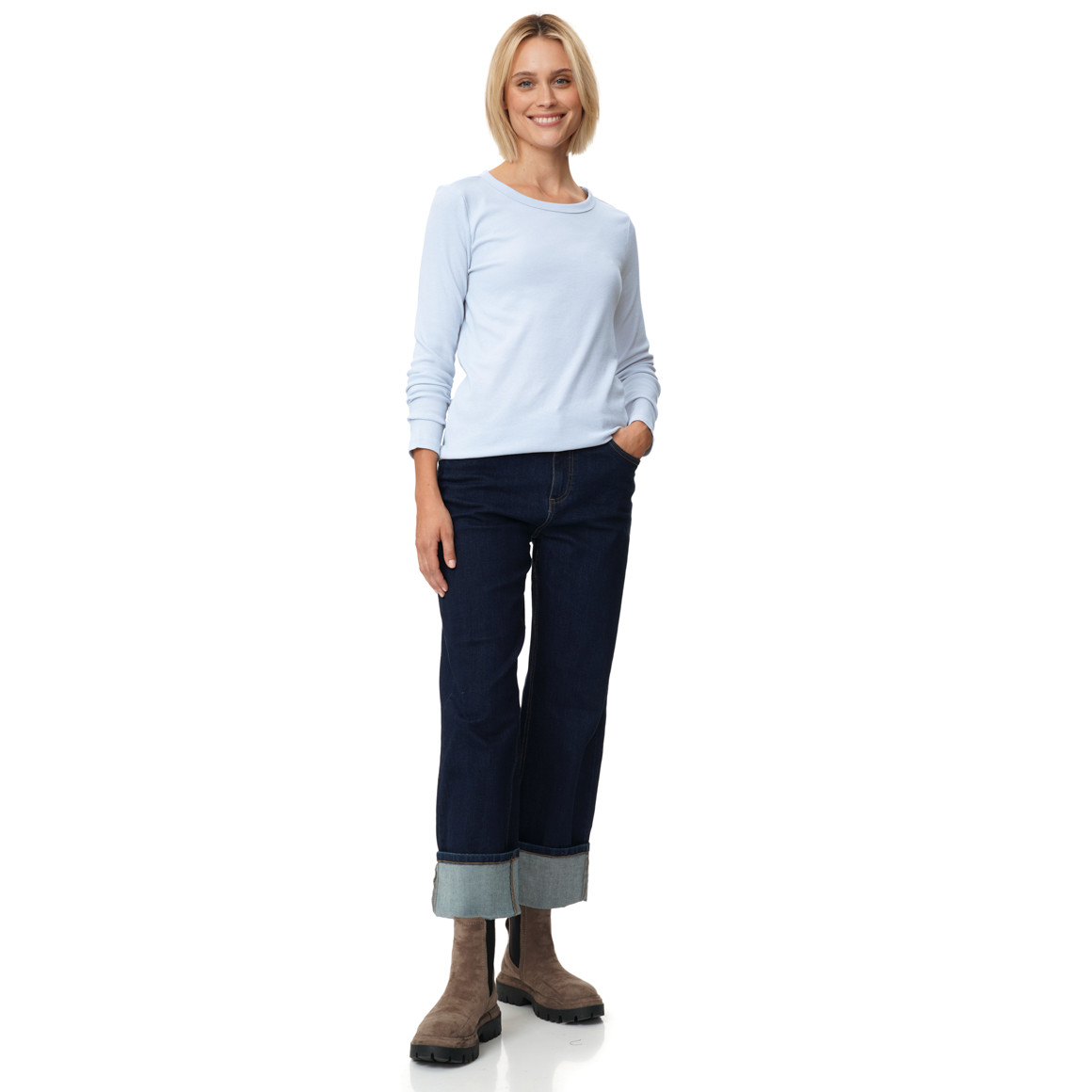 Damen Langarmshirt aus Feinripp