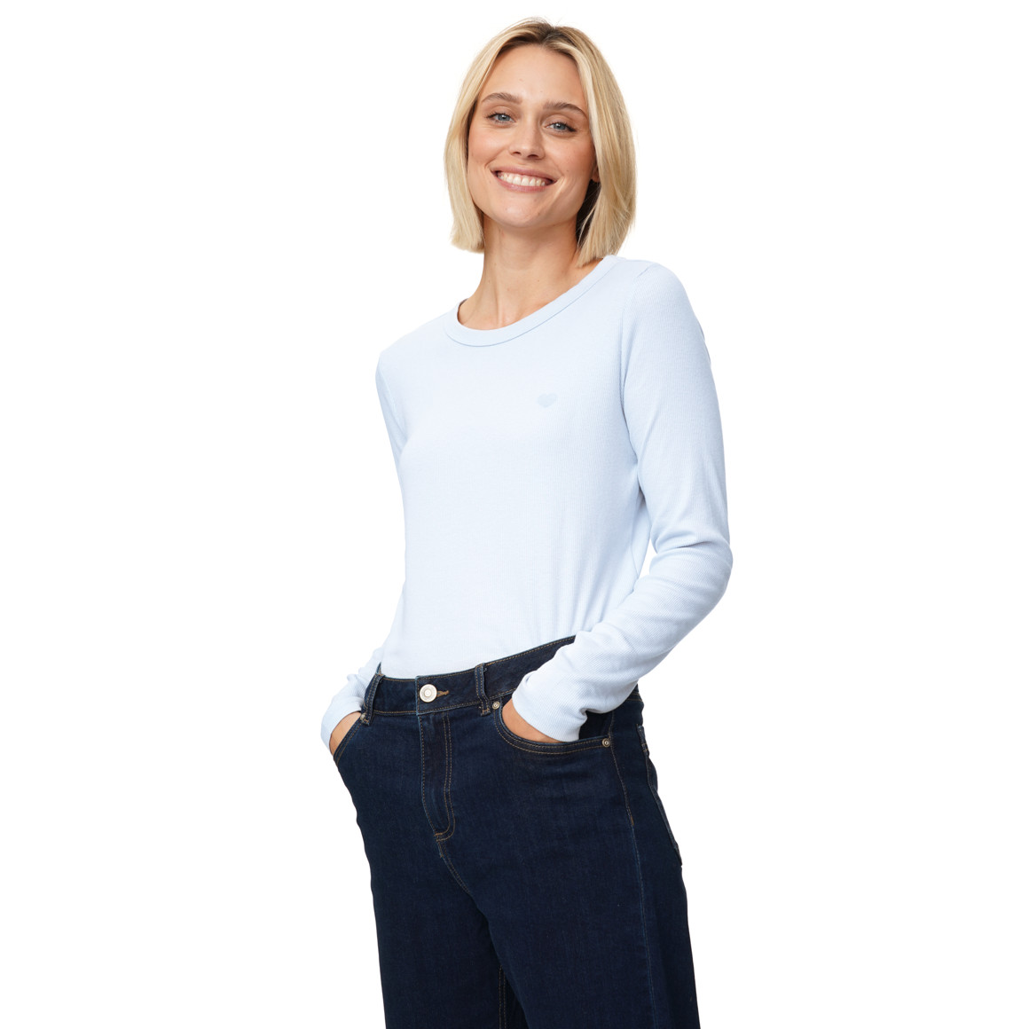 Damen Langarmshirt aus Feinripp