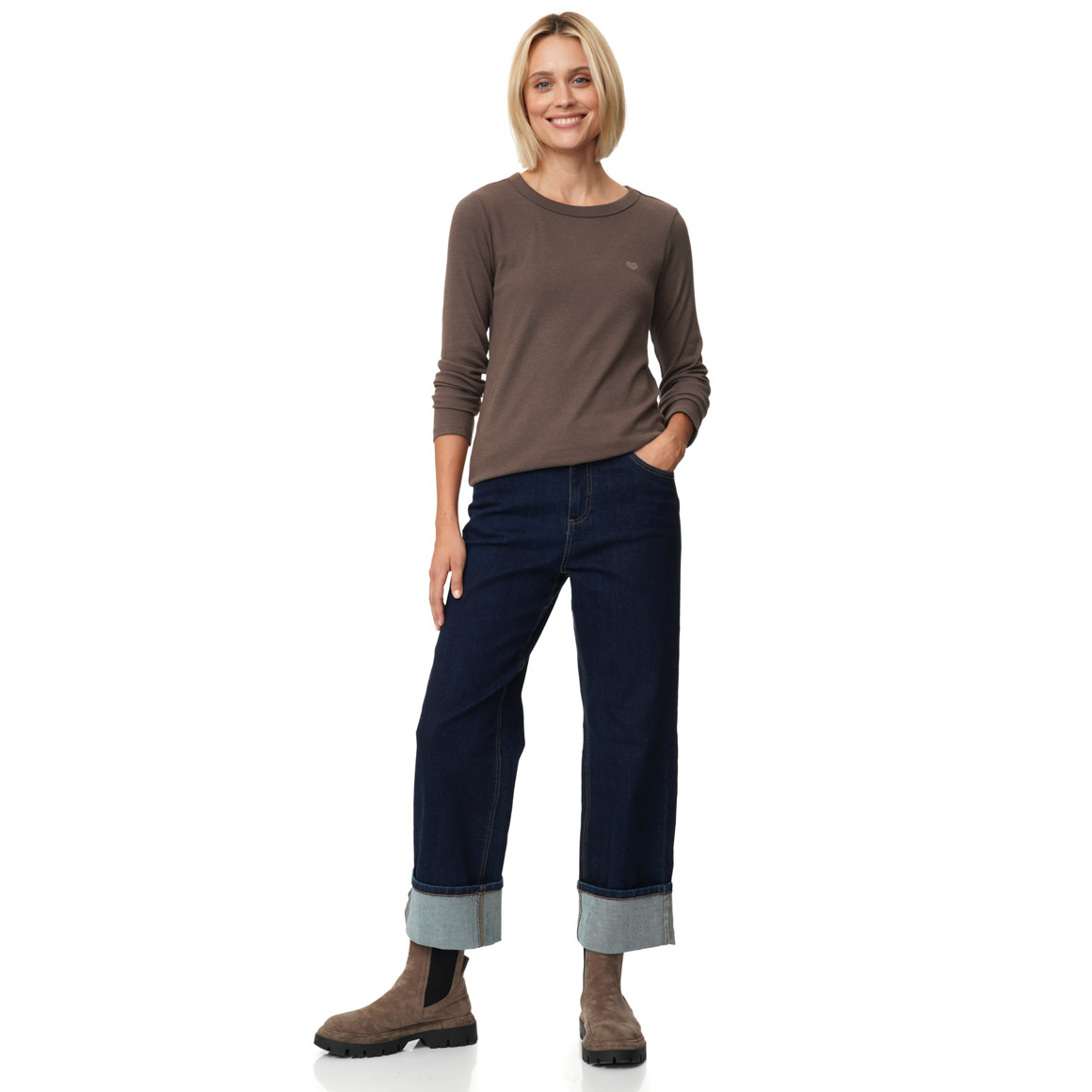 Damen Langarmshirt aus Feinripp