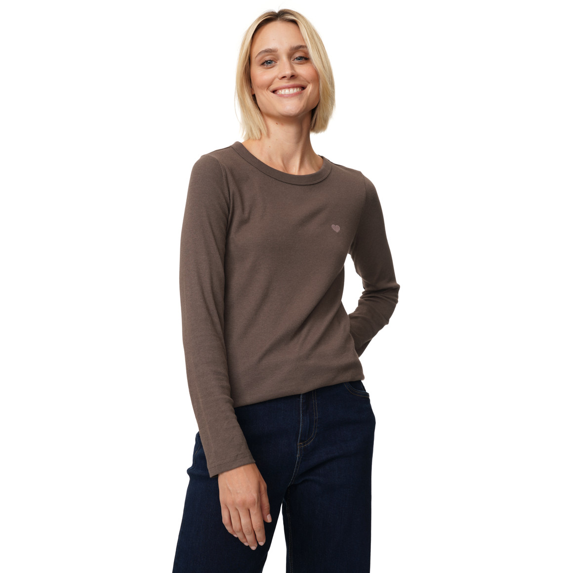 Damen Langarmshirt aus Feinripp