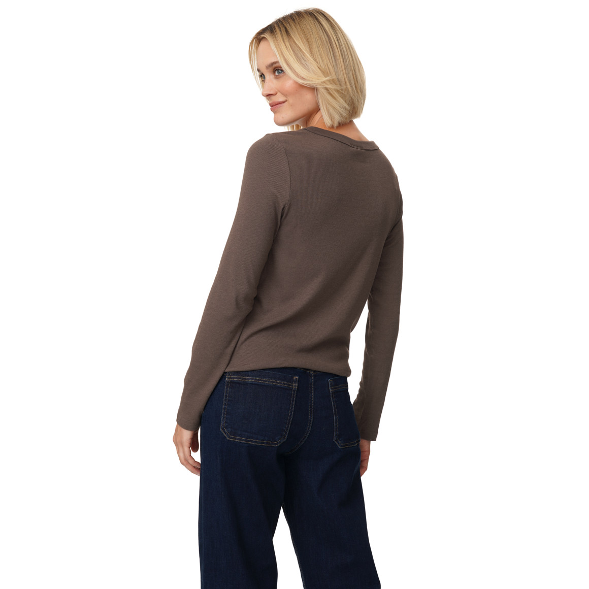 Damen Langarmshirt aus Feinripp