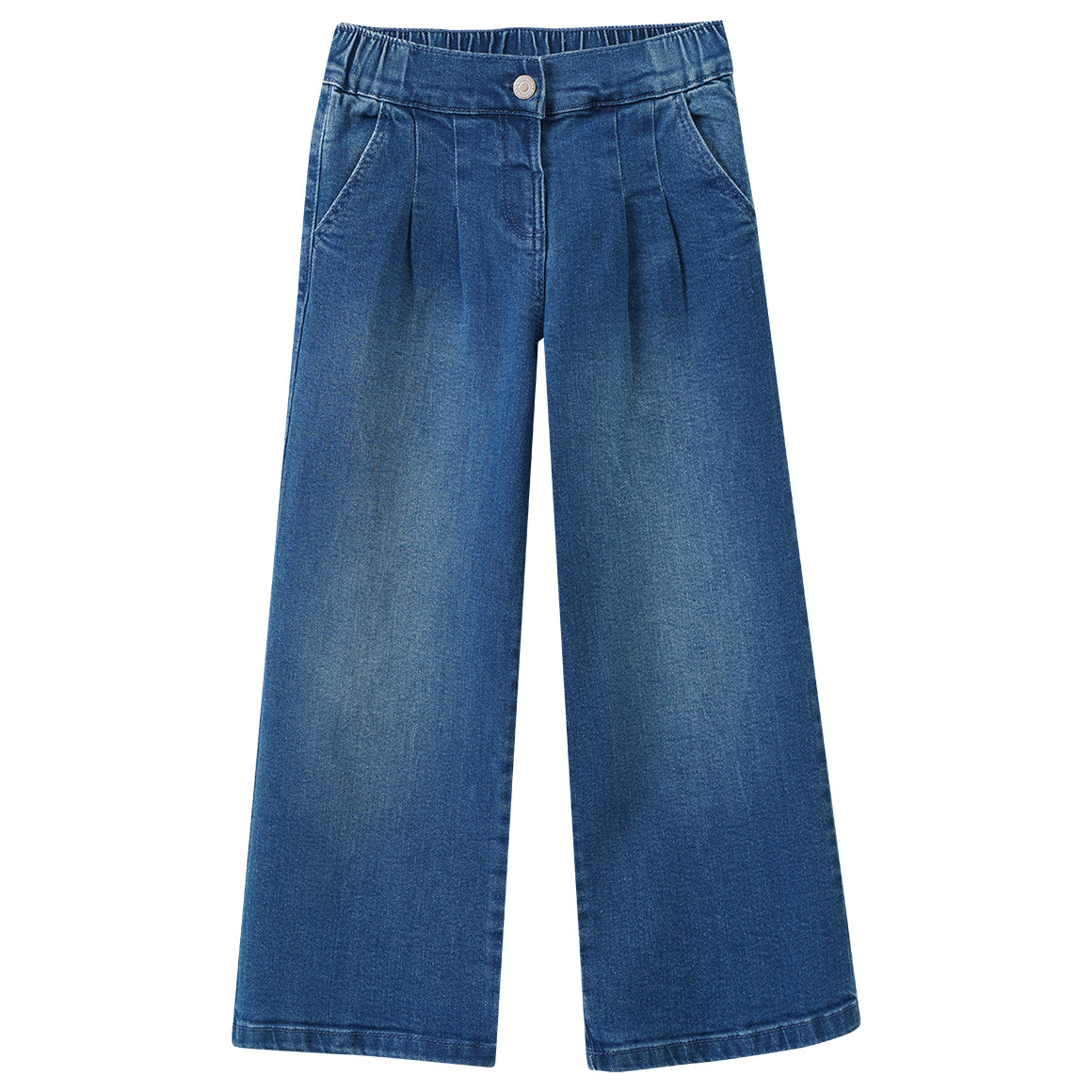 Mädchen Wide-Leg-Jeans mit Knopf