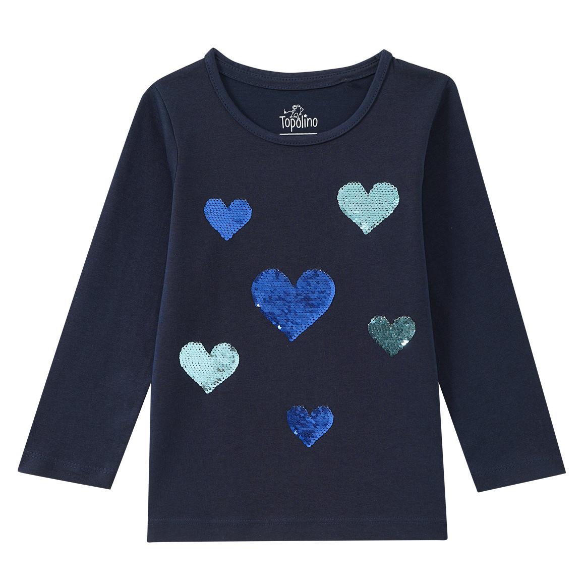Mädchen Langarmshirt mit Wendepailletten