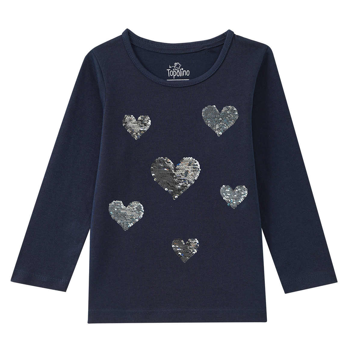 Mädchen Langarmshirt mit Wendepailletten