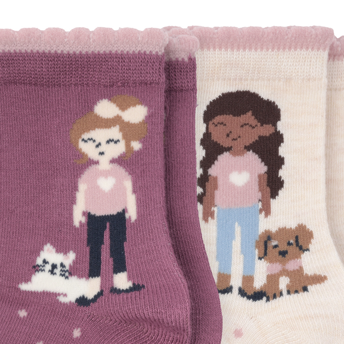 2 Paar Mädchen Stoppersocken mit Motiven