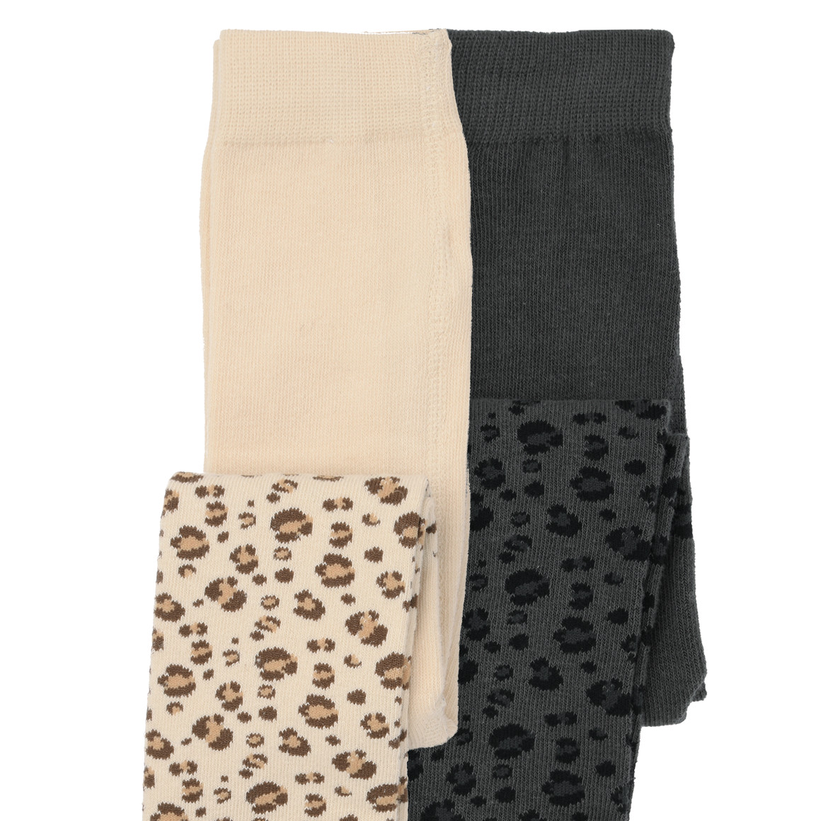 2 Mädchen Leggings mit Leo-Muster