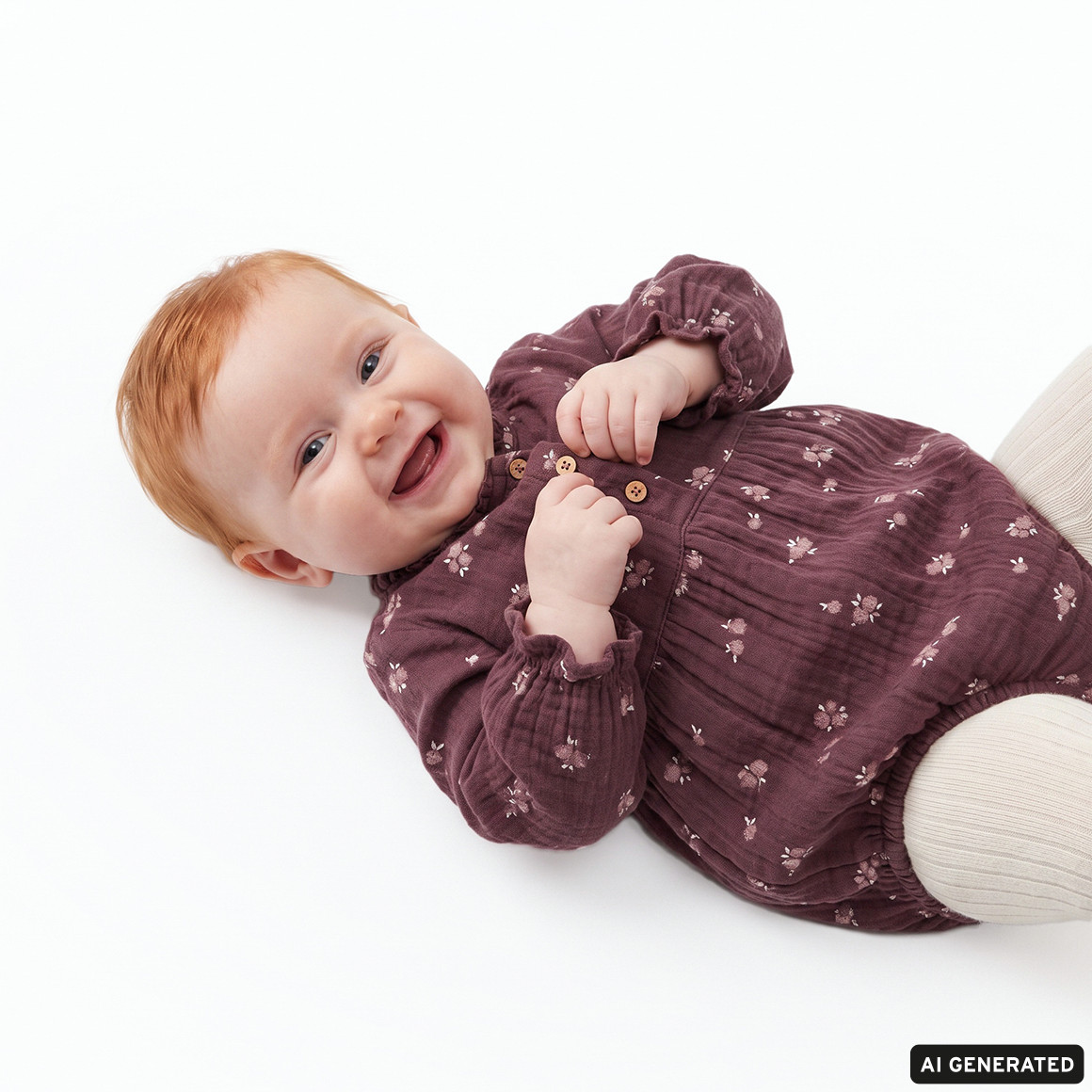 Baby Musselin-Body mit Blümchen