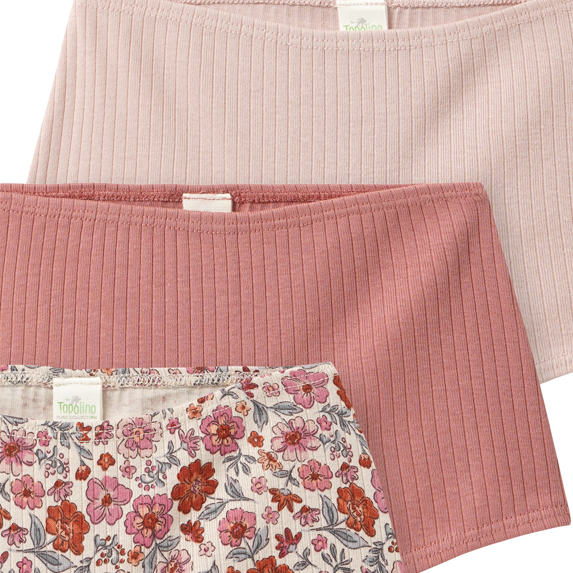 3 Mädchen Pantys mit Rippstruktur