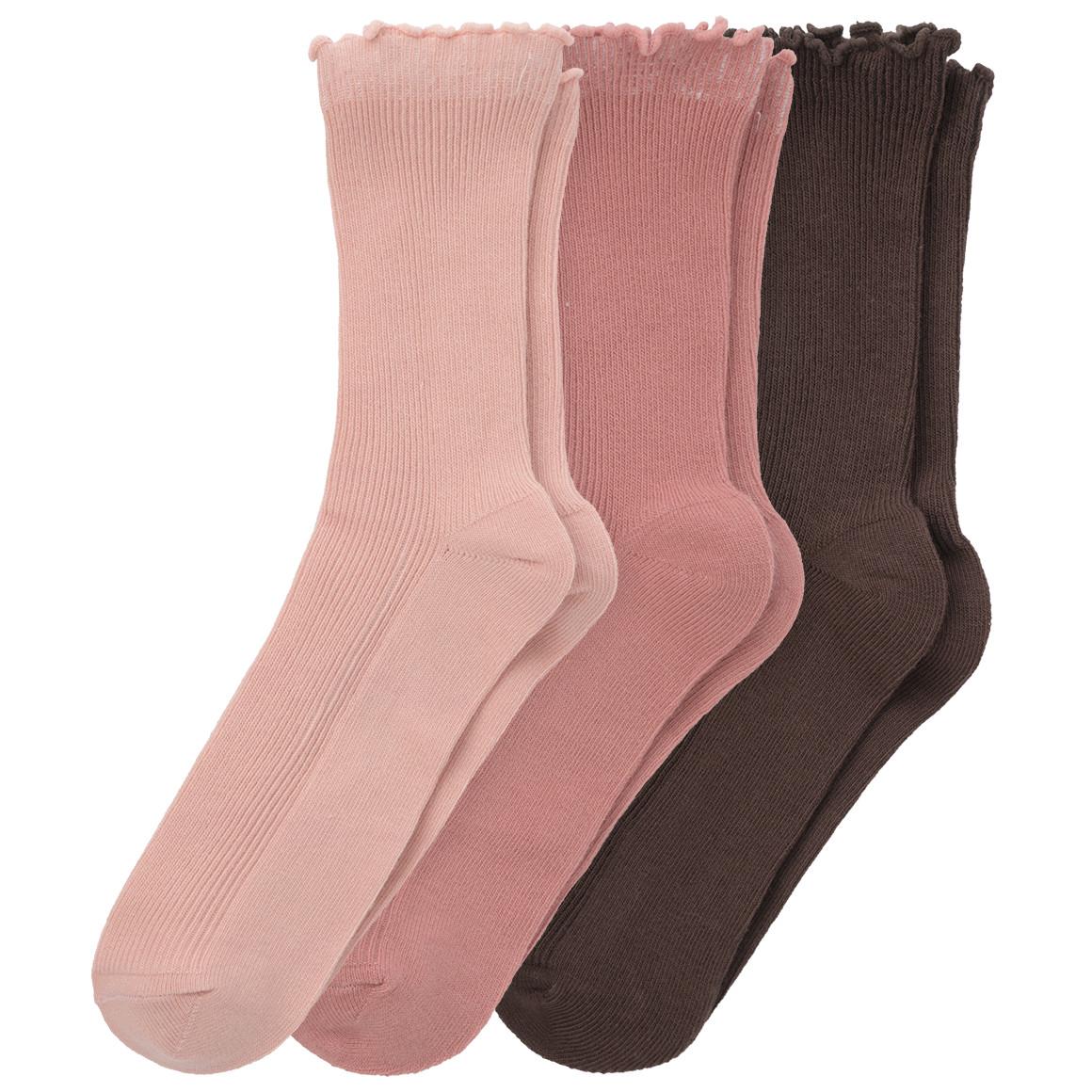 3 Paar Mädchen Socken mit feiner Rippstruktur